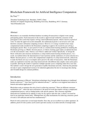 PDF Document Cover - Blockchain Framework for AI Computation: Integrating Proof-of-Work with Reinforcement Learning
