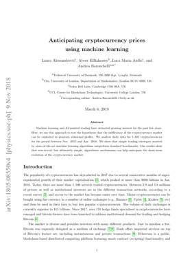 PDF Document Cover - Anticipating Cryptocurrency Prices Using Machine Learning